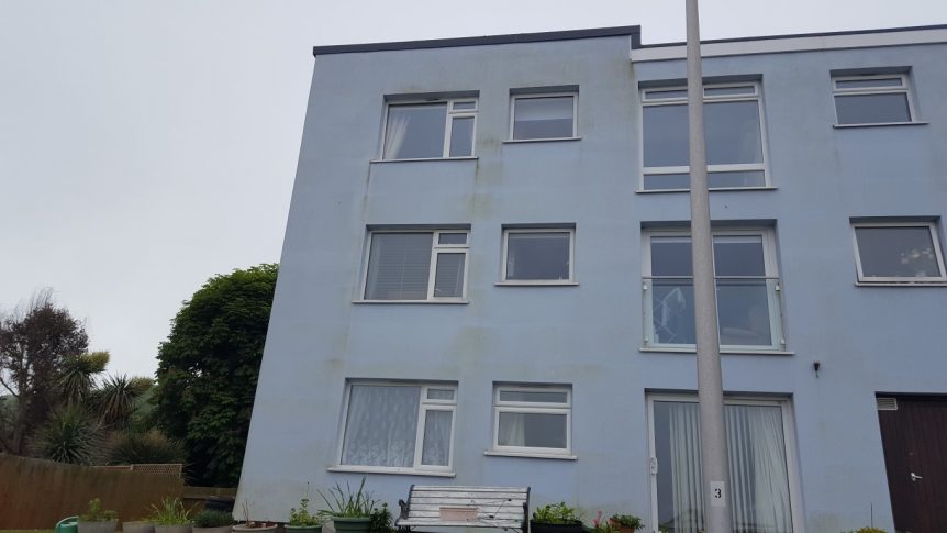 Fungus Infections on exteriors walls to be treated by Mark&#039;s Cleaning and Restoration services using soft washing
